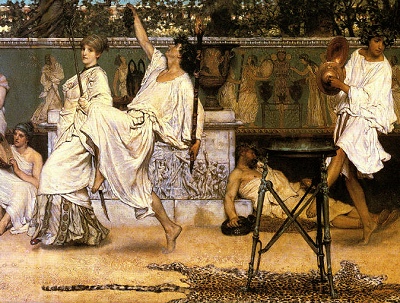 Bacchanale, by Lawrence Alma-Tadema (detail) [1871] (Public Domain Image)