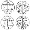 FIGURE 80. <i>Painted Tartar and Mongol drums</i>.<br> (From <i>Picture-Writing of the America, Indians</i>; Garrick Mallery, 1894, p. 515.)
