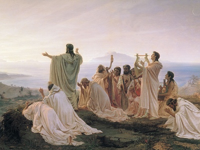 Pythagoreans celebrate sunrise, by Fyodor Bronnikov [19th cent.] (Public domain image)