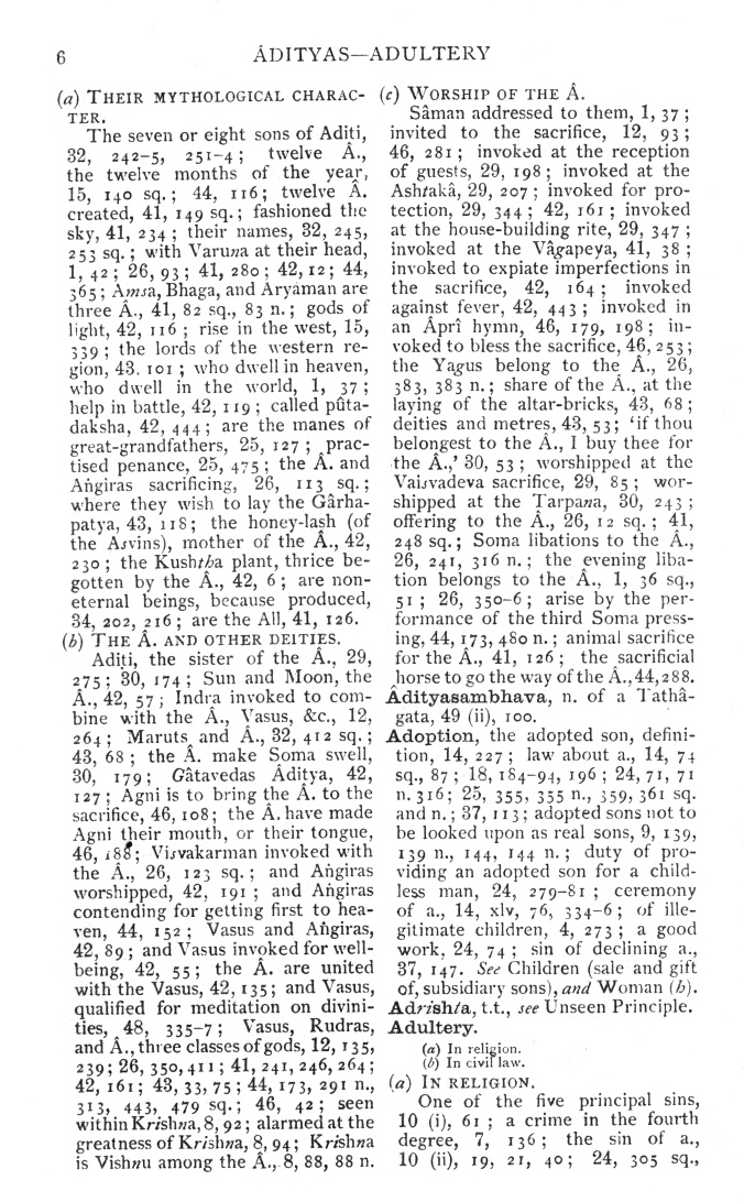 Page 6. Âdityas—Adultery