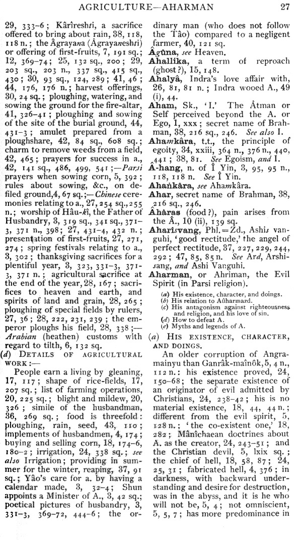 Page 27. Agriculture—Aharman