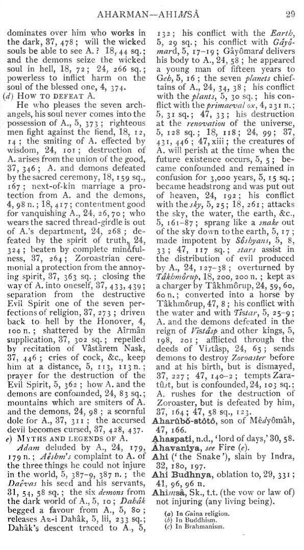 Page 29. Aharman—Ahimsâ