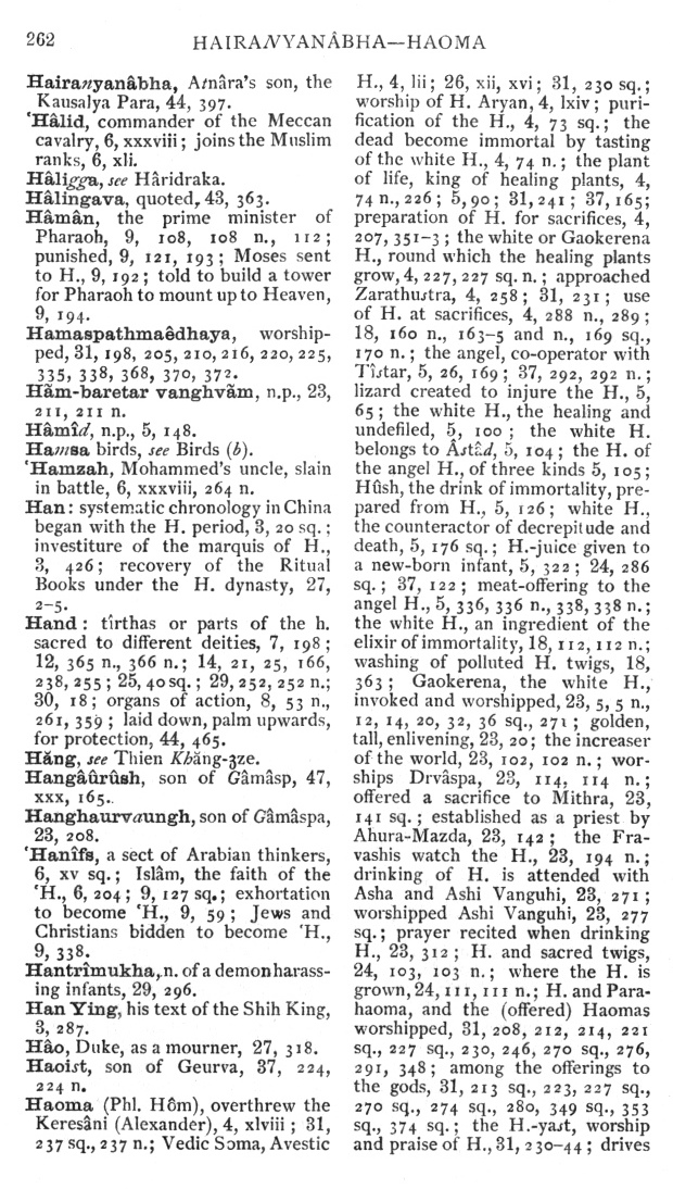 Page 262. Hairanyanâbha—Haoma