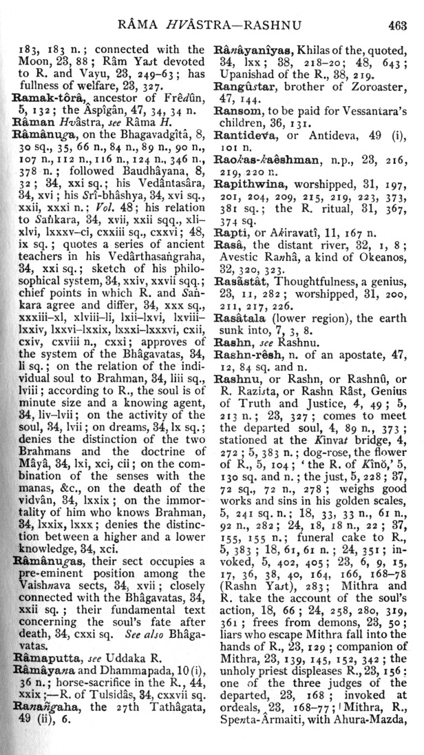 Page 463. Râma Hvâstra—Rashnu