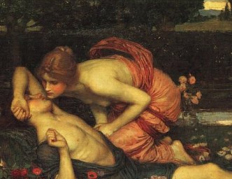 The Awakening of Adonis, detail, by John William Waterhouse [1900] (Public domain image)